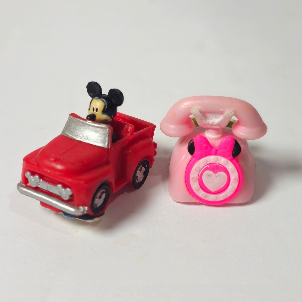 Disney Miniature Figurines Unisex OS Red Pink Good Mickey Truck Minnie Phone